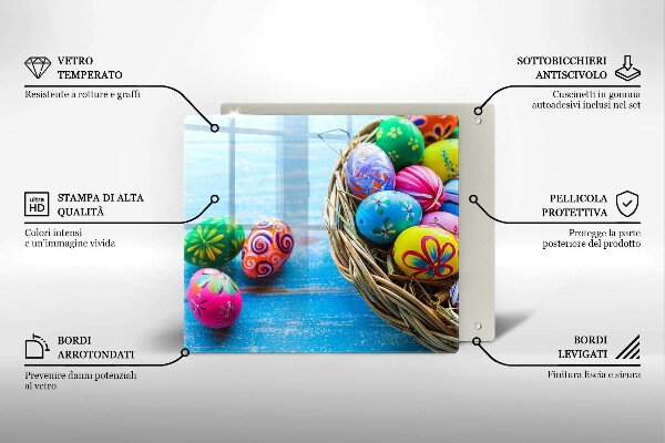 Skärbräda av glas påskägg