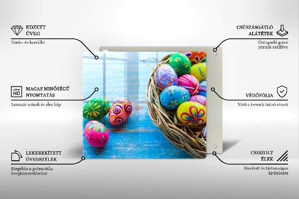 Skärbräda av glas påskägg