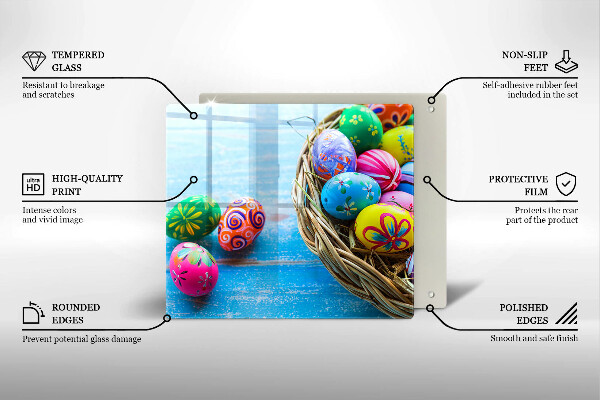 Skärbräda av glas påskägg