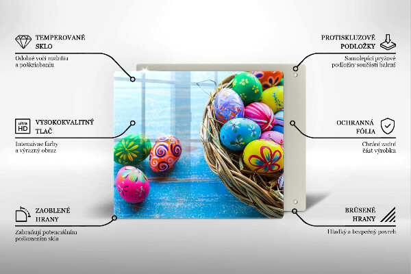 Skärbräda av glas påskägg