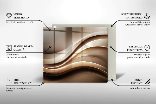 Skärbräda av glas Abstraktion mjuka linjer