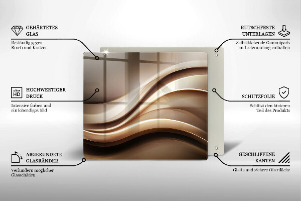Skärbräda av glas Abstraktion mjuka linjer