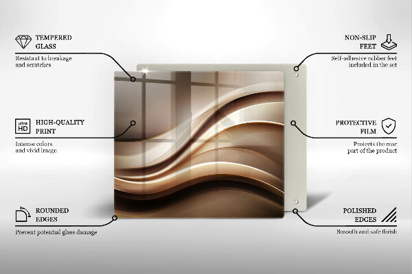 Skärbräda av glas Abstraktion mjuka linjer