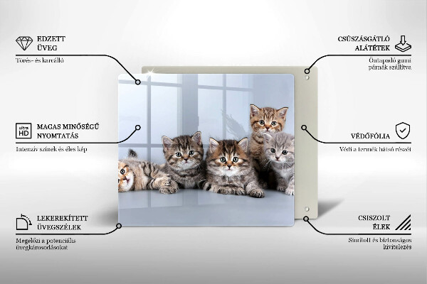 Skärbräda av glas Söta små kattungar