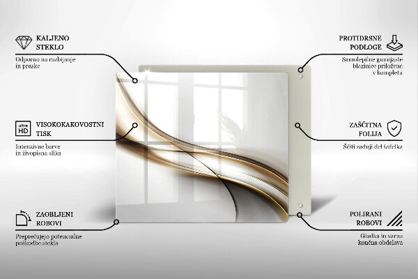Skärbräda av glas Mjuka linjer abstrakt