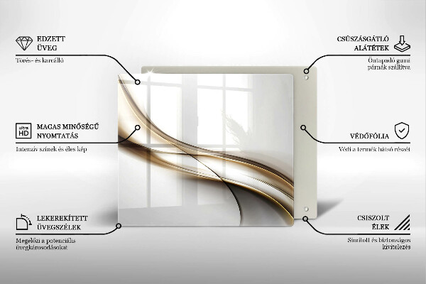Skärbräda av glas Mjuka linjer abstrakt