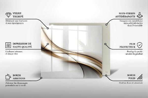 Skärbräda av glas Mjuka linjer abstrakt