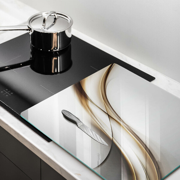 Skärbräda av glas Mjuka linjer abstrakt