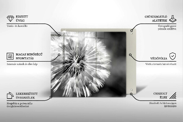 Skärbräda av glas Delikat maskros