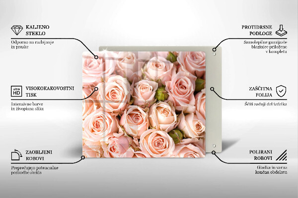 Skärbräda av glas Bukett fina rosor