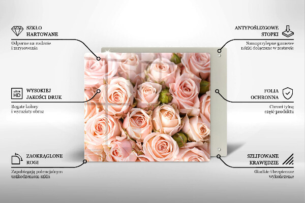 Skärbräda av glas Bukett fina rosor