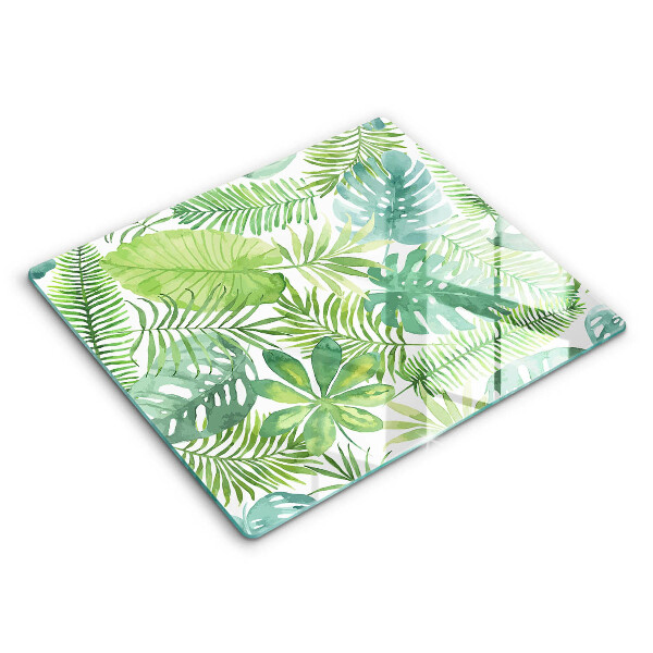 Skärbräda av glas Akvarell boho blad