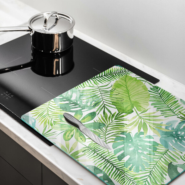 Skärbräda av glas Akvarell boho blad