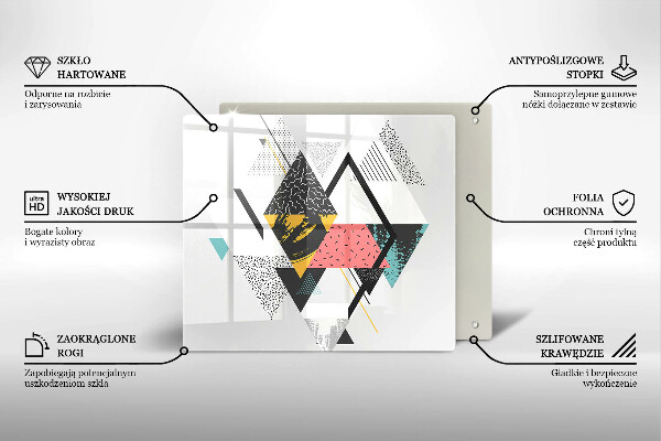 Skärbräda av glas Abstraktionstrianglar