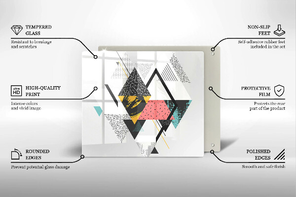 Skärbräda av glas Abstraktionstrianglar