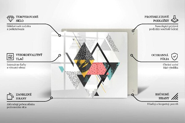 Skärbräda av glas Abstraktionstrianglar