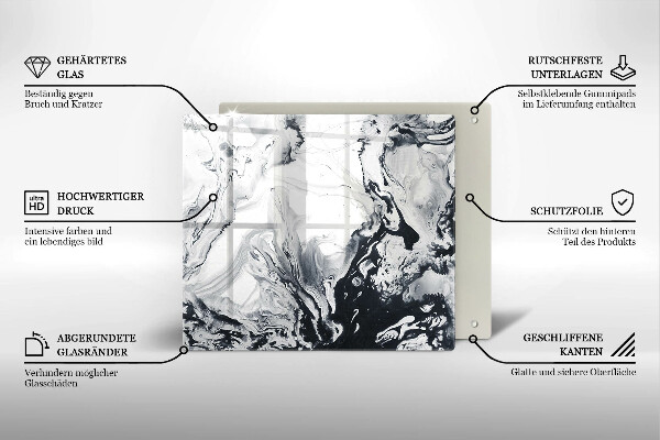 Skärbräda av glas Bläckabstraktion