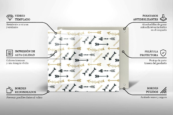 Skärbräda av glas Boho pilmönster