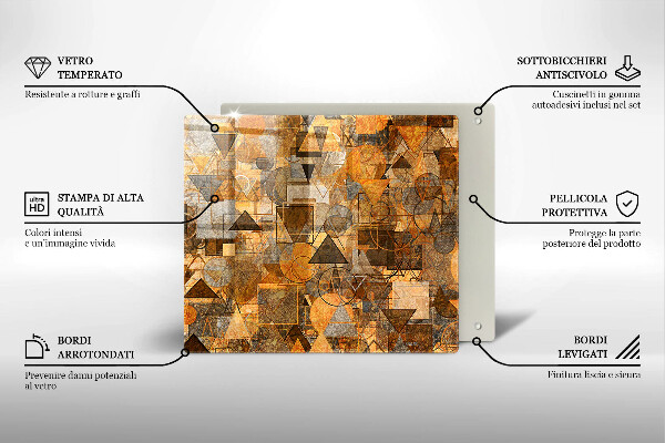 Skärbräda av glas Geometriska former mönster