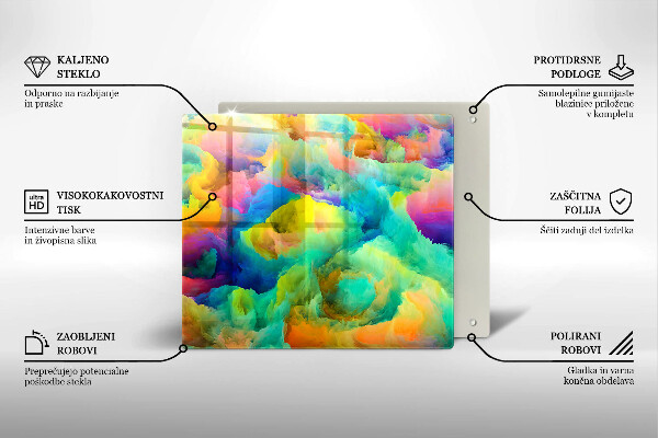 Skärbräda av glas Färgglad abstraktion