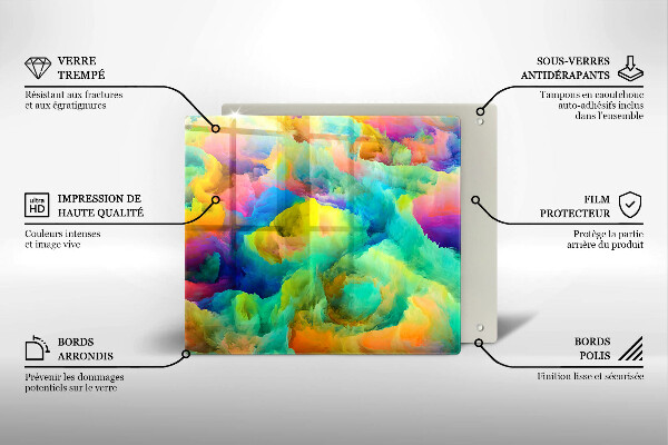 Skärbräda av glas Färgglad abstraktion