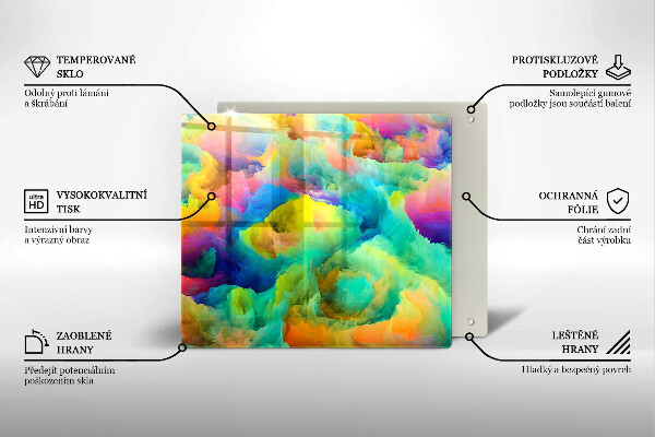 Skärbräda av glas Färgglad abstraktion