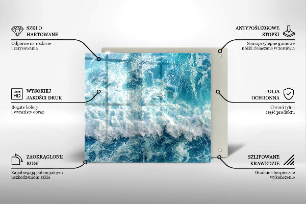 Skärbräda av glas Vatten havsvågor