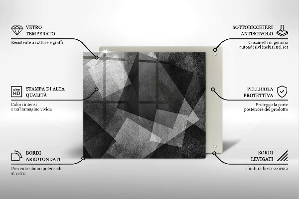 Skärbräda av glas Geometrisk abstraktion