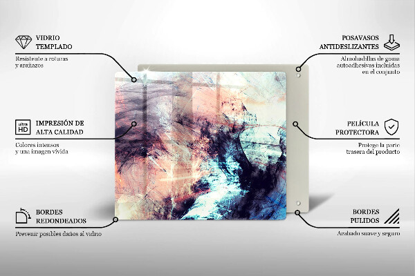 Skärbräda av glas Målad abstraktion
