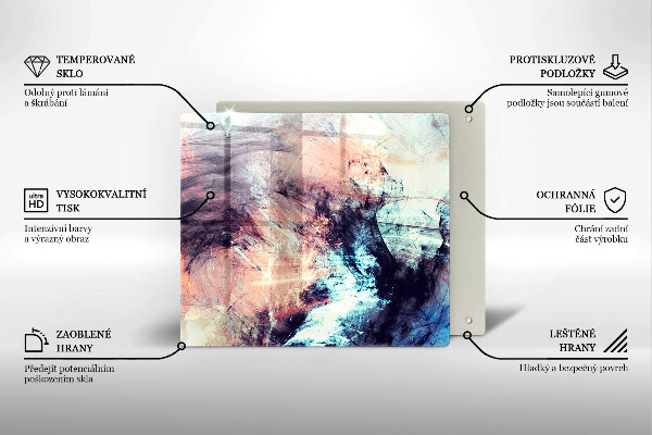 Skärbräda av glas Målad abstraktion