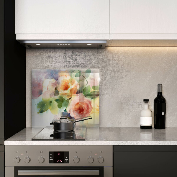 Skärbräda av glas Målade blommor