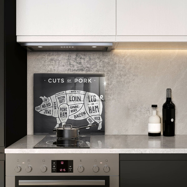 Skärbräda av glas Fläskkött