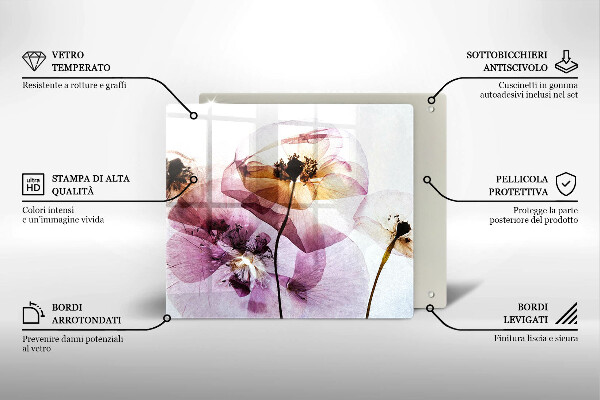 Skärbräda av glas Fina blommor