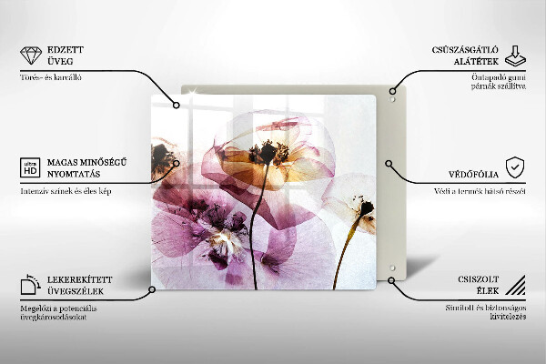 Skärbräda av glas Fina blommor