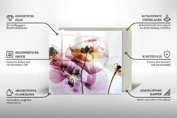 Skärbräda av glas Fina blommor