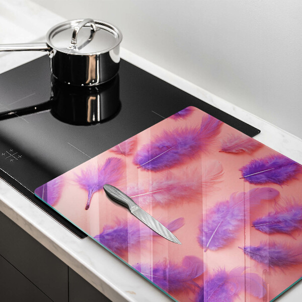 Skärbräda av glas Fluffiga fjädrar