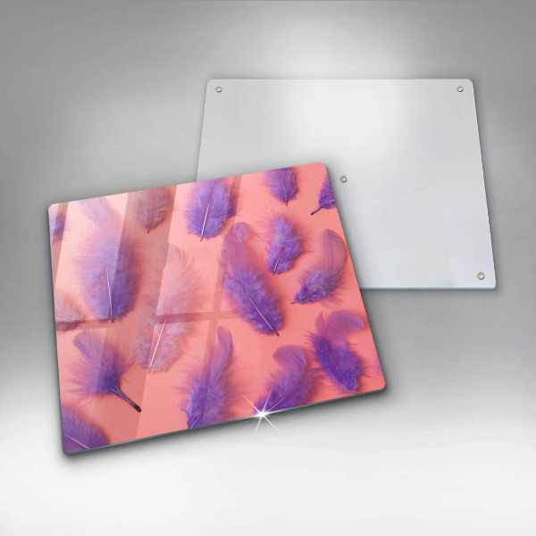 Skärbräda av glas Fluffiga fjädrar