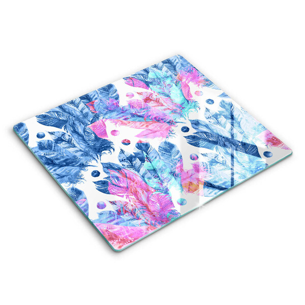 Skärbräda av glas Boho fjäder illustration