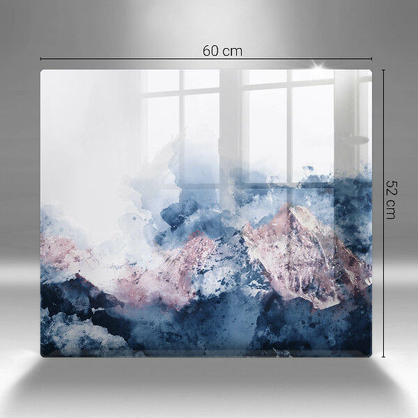 Skärbräda av glas Abstrakt målade berg