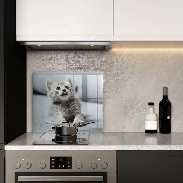 Skärbräda av glas Liten söt kattunge