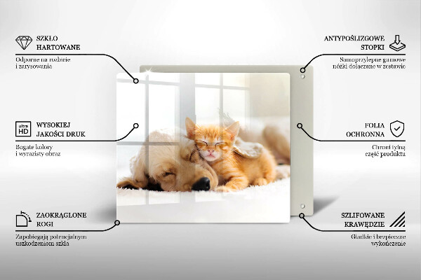 Skärbräda av glas Djur hund och katt