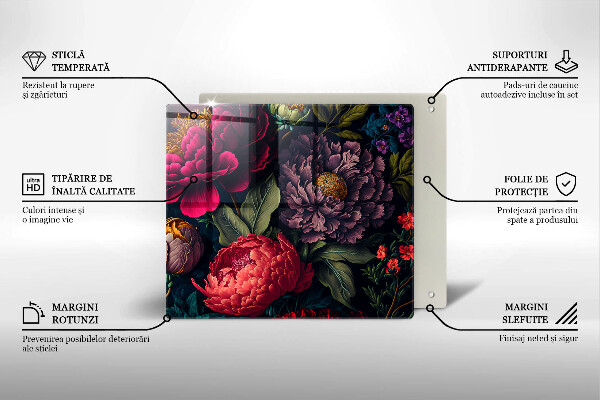 Skärbräda av glas Vackra blommor