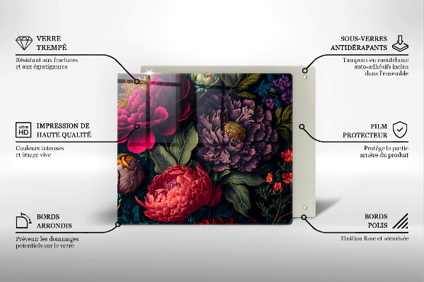 Skärbräda av glas Vackra blommor