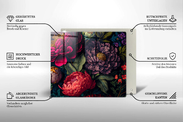 Skärbräda av glas Vackra blommor