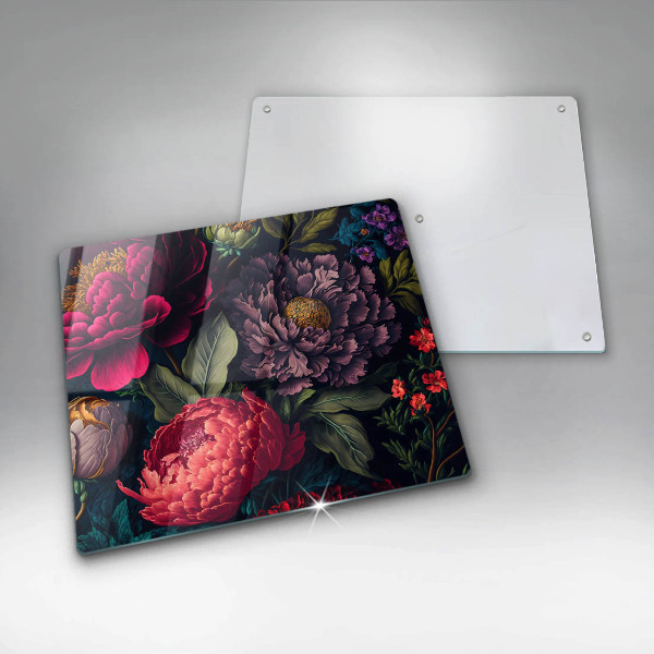 Skärbräda av glas Vackra blommor