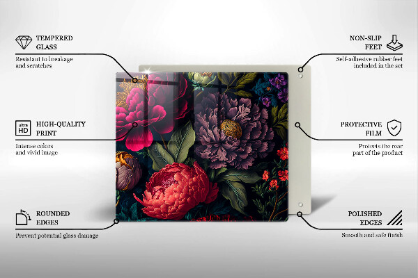 Skärbräda av glas Vackra blommor