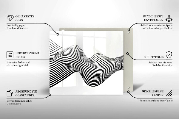 Skärbräda av glas Linjär abstraktion