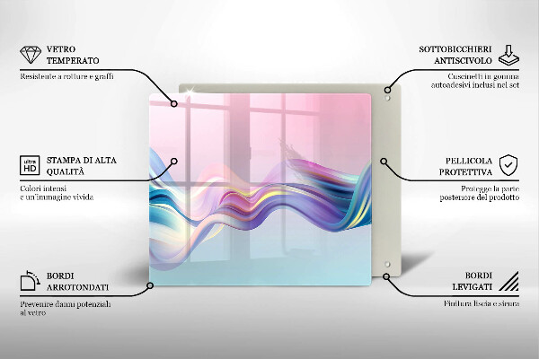 Skärbräda av glas Pastell abstraktion