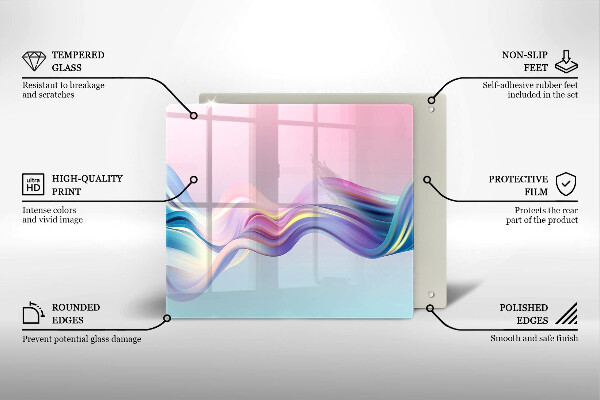 Skärbräda av glas Pastell abstraktion