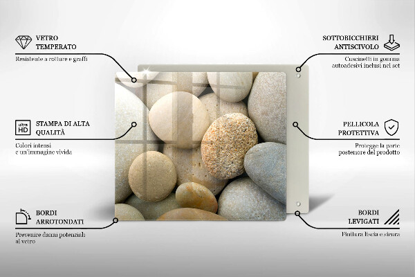 Skärbräda av glas Ovalt stenmönster